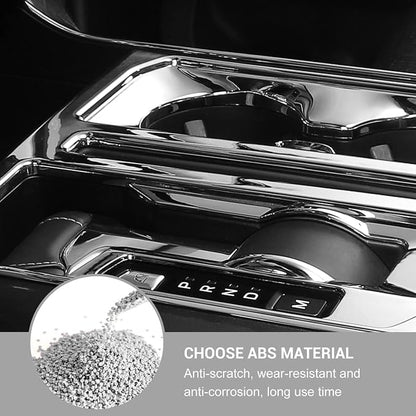 Jimen Compatible with Ford F150 2021-2025, Center Console Gear Shift Panel Trim Cover (Chrome)