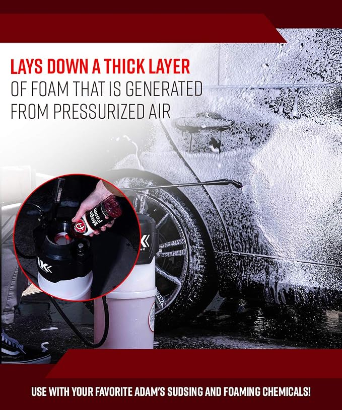 Adam's Polishes IK Foaming Pump Sprayer (6 Liters) - Pressure Foam Sprayer Cleaning Kit Car Wash Detailing | Fill with Car Wash Soap Wheel & Tire Cleaner Rim | Water Sprayer Lawn Garden Weeds