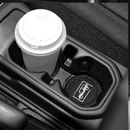 Car Cup Holder Coasters for Jeep Wrangler JL JK JLU and Jeep Gladiator JT Accessories Universal Car Cup Non-Slip Silicone Holder Coasters Interior Accessories (Black White)