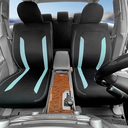 2 Pack Universal Car Seat Cover with Breathable Mesh Backrest,Comfortable Car Seat Protector with Foam Padding and Retaining Buckle,Highly Elastic Car Seat Covers Full Set (Mint)