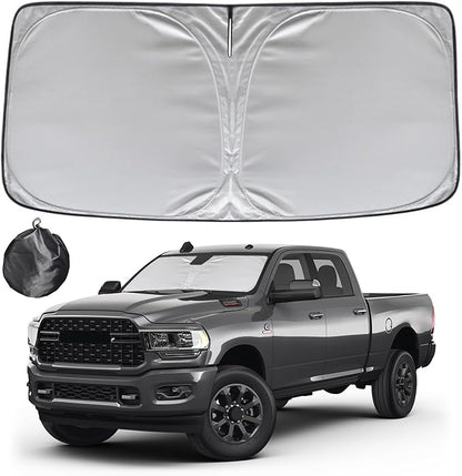 KAYZT Windshield Sun Shade for 2010-2025 2026 Dodge RAM 2500 3500 Foldable Sunshade Front Window Custom Fit Car Accessories