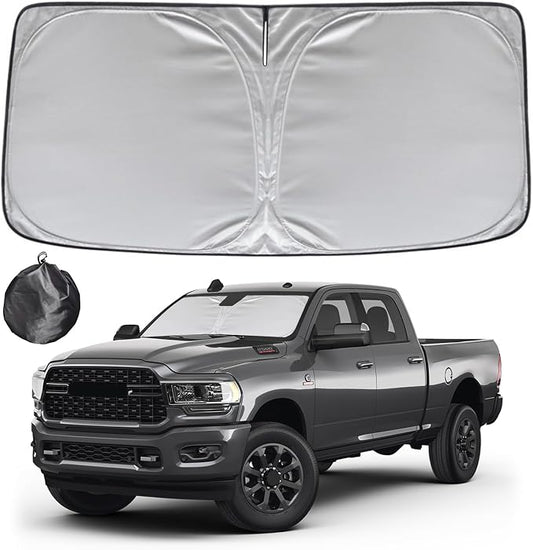 KAYZT Windshield Sun Shade for 2010-2025 2026 Dodge RAM 2500 3500 Foldable Sunshade Front Window Custom Fit Car Accessories
