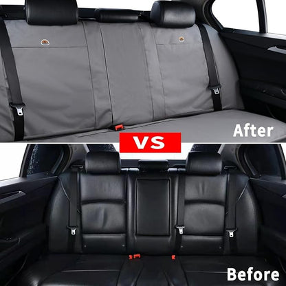 Coverado Universal Car Back Seat Covers - Canvas Rear Seat Cushions for Kids, Dogs & Most Vehicles - Gray