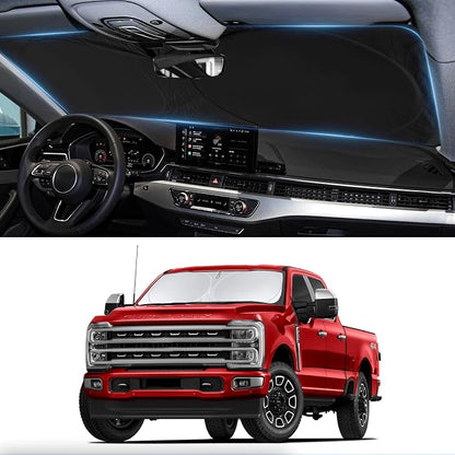 Sunshade for Ford F350 Windshield Sun Shade for Ford Super Duty F250 F450 F550 2017 2018-2024 2025 F-450 F-550 2Door 4Door Pickup Truck Accessories Front Window Shield Windshield Cover UV Sun Visor