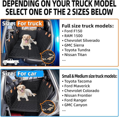 MAXFUT Dog Back Seat Extender for Truck,Truck Dog Seat Cover Back Seat,Dog Hammock for Truck,Hard Bottom Seat Extender,Pet Seat Covers for F150/RAM1500/Silverado