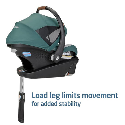 Maxi-Cosi Mico Luxe+ Baby Car Seat: Infant Car Seat with Base and Versatile Baby Carrier Seat Functionality, Essential Green