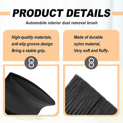 Car Detailing Brush with Ultra Soft Bristles Automotive Interior Cleaning and Dusting Tool for Dashboard Air Vents Leather Computer and Scratch Free Surfaces (Black)