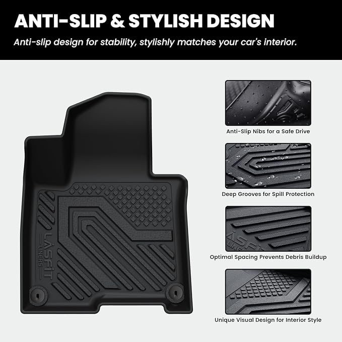 LASFIT Floor Mats & Cargo Mat for Kia Sportage PHEV 2025 2024 2023 (Fit with Subwoofer, Not Fit Gas/Hybrid), All Weather TPE Mats Custom Fit Floor Liners & Trunk Mat for Kia Sportage 2023-2025