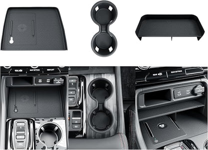BIBIBO for 2026 Honda Passport Center Console Organizer 2026 Honda Passport Center Console Organizer Tray+Cup Holder +Wireless Charging Mat 2026 Passport Insert Cup Holder Organizer-3Packs