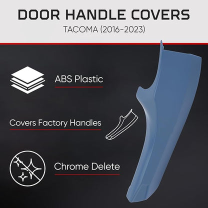 AJT DESIGN Car Door Handle Cover Compatible with Toyota Tacoma (2016-2023) | ABS Plastic Interior Trim, Chrome Delete Tacoma Door Handle Cover | Made in USA, Pack of 4 (Front & Back) - Cavalary Blue