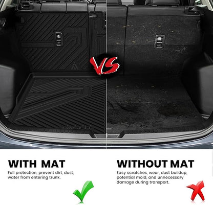 LASFIT Cargo Trunk Mat with Backrest Mats for Mazda CX5 2025 2024 2023 2022 2021 2020 2019 2018 2017 All Weather TPE Rear Cargo Liner Custom Fit Waterproof CX 5 Seat Back Mat Accessories, Black