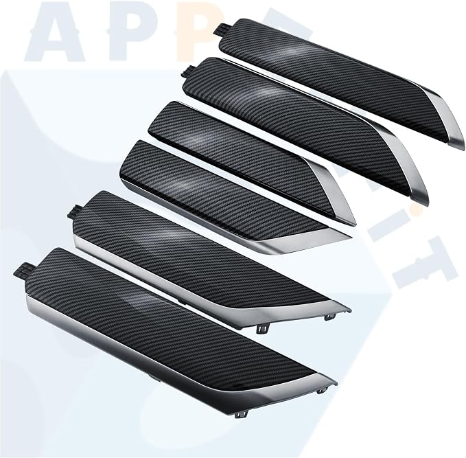 Door Trim Molding Kit Carbon Fiber 6pcs for Interior Door Panel & Center Console 84458971 Compatible with Chevrolet Chevy Silverado & GMC Sierra Truck Door Accessories Parts