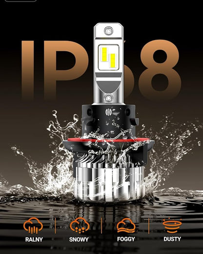 SEALIGHT H13 Bulbs, 70000LM 800% Brighter 6500K Cool White H13 Bulbs with Fan, 70000H Lifespan, IP68 Waterproof, Pack of 2