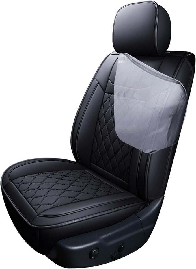 Huidasource Grand Cherokee Seat Covers, Waterproof Leather Customized Car Seat Cushion Covers, Full Set Seat Protectors Compatible with Jeep Grand Cherokee 2011-2022 (5 Pcs Full Set/Black)