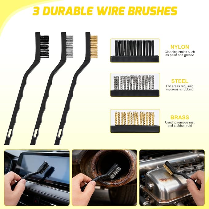 Nilight 37PCS Car Detailing Kit Auto Cleaning Tools Wash Set with Storage Carry Bag Home Use for Interior Exterior Deep Clean Car Care Windshield Dashboard Seat Air Vents Wheels Tires, Yellow