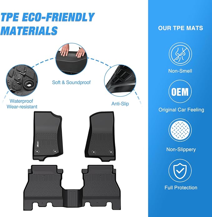 Nilight TPE Floor Mats for Jeep Wrangler JL Unlimited 4 Door (Not for JK or 4XE) 2018 2019 2020 2021 2022 2023 2024 2025 2026 All Weather Custom Fit Heavy Duty Floor Liners