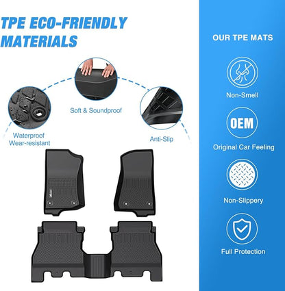 Nilight TPE Floor Mats for Jeep Wrangler JL Unlimited 4 Door (Not for JK or 4XE) 2018 2019 2020 2021 2022 2023 2024 2025 2026 All Weather Custom Fit Heavy Duty Floor Liners