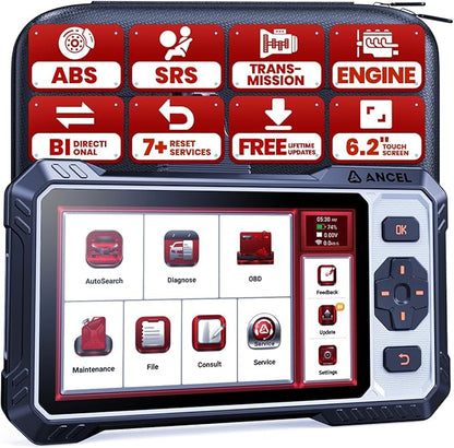 ANCEL FX6000 Bidirectional OBD2 Scanner with 7+ Resets | ABS, SRS, Transmission & Engine System Diagnostic Scan Tool, Oil/EPB/BMS/SAS/Throttle Reset, ABS Bleeding, Live Data, Auto VIN, Lifetime Update