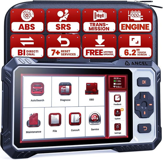ANCEL FX6000 Bidirectional OBD2 Scanner with 7+ Resets | ABS, SRS, Transmission & Engine System Diagnostic Scan Tool, Oil/EPB/BMS/SAS/Throttle Reset, ABS Bleeding, Live Data, Auto VIN, Lifetime Update