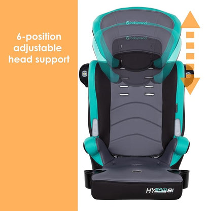 Baby Trend Hybrid SI 3-in-1 Combination Booster Seat, Hoboken Teal – Side-Impact Protection, 3-Stage Growth Design, Adjustable Headrest, Cushioned Comfort