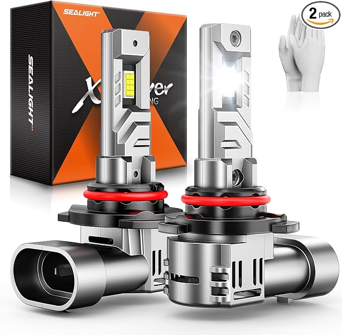 SEALIGHT 9012 Light Bulbs, 6500K Cool White with 15000RPM Fan, Plug and Play ATV/UTV, 10-Year Extended Lifespan IP68 Waterproof, Pack of 2