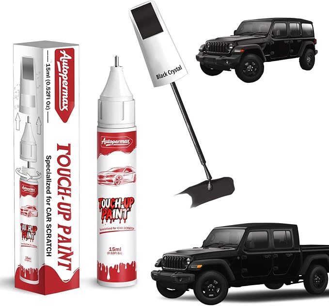 PX8/DX8 Black Crystal Car Touch Up Paint for Jeep, Color Accurate Two-In-One Car Paint Scratch Repair Pen, Professional Scratch Remover for Vehicles Chips and Nicks Scuff