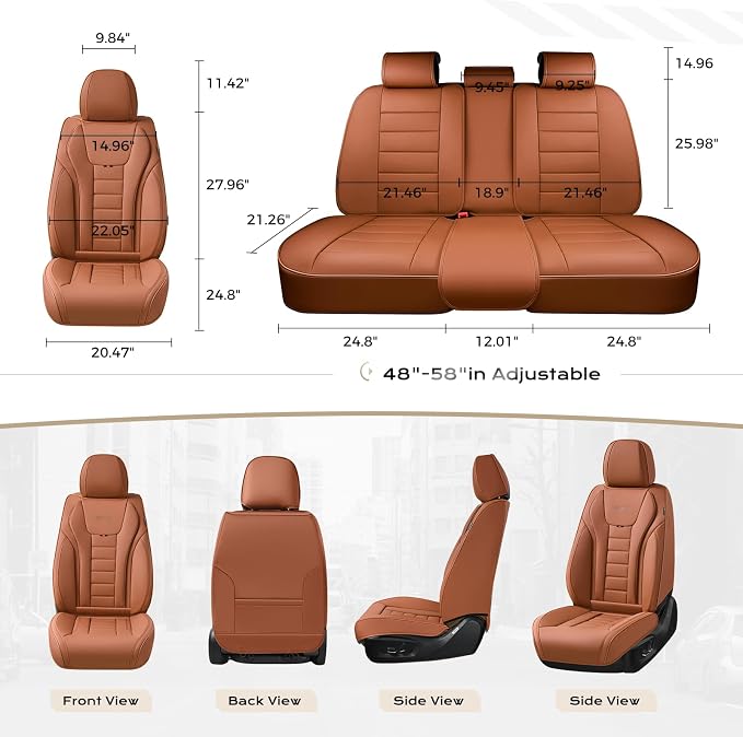 Coverado Car Seat Covers, Front Covers for Cars, Car Seat Cover Front Seats, Automotive Seat Cover, Waterproof, Leather Car Seat Cushion, Universal Interior Covers Seat Protectors for Most Cars