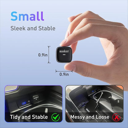 Wireless CarPlay Adapter, Plug and Play Mini Size CarPlay Wireless Adapter with USB A Extension Cable and USB A to USB C Cable, Compatible with iPhone and Cars, Stable Connection and No Latency