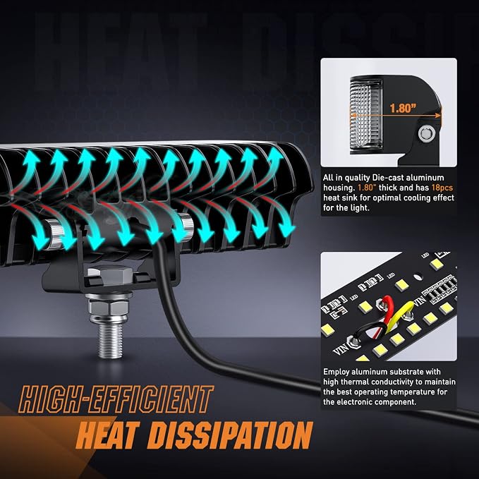 Nilight Side Shooter LED Pods with DRL 6.5 Inch 2089LM Spot Flood Combo Light Bar w/ 16AWG Wiring Kit for Fog Driving Auxiliary Lamp on Truck ATV UTV Jeep