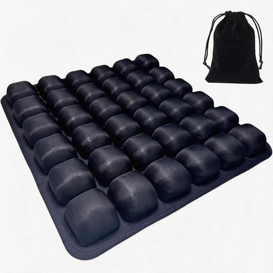 Inflatable Seat Cushion – Breathable, Pressure-Relieving Air Cushion, No Pump Needed, Ideal for Airplane Travel, Office, Car, Wheelchair & Camping – Lightweight, Foldable & Portable (Black)