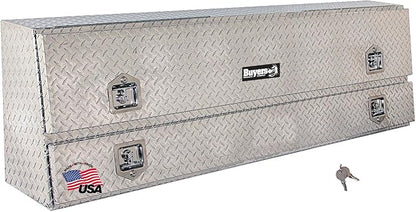 Buyers Products - 1705660 Contractor Toolbox With Drop Door, Diamond Tread Aluminum, 96 Inches