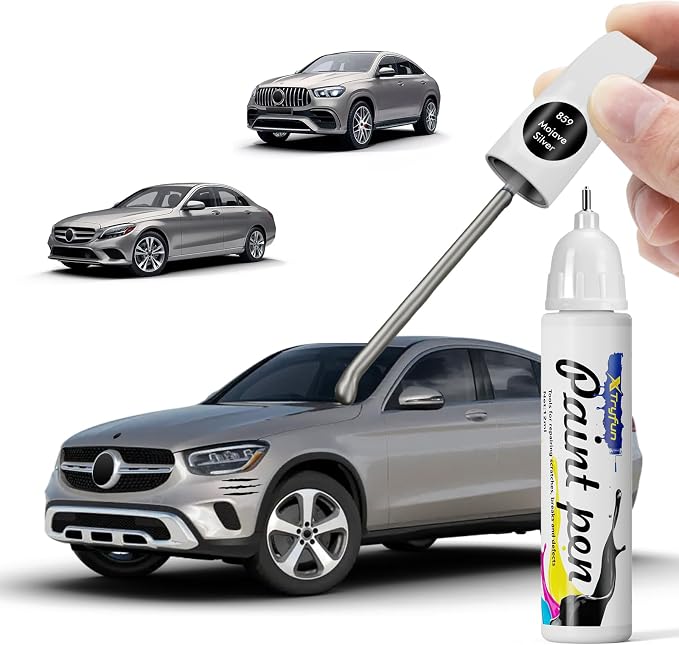 859 Mojave Silver Touch Up Paint Compatible with Mercedes Benz, DIY Car Paint Scratch Repair, Quick & Easy Fix Automotive Scratch Repair for A/AMG/C/E/S/G/CLA/CLS/GLC/GLE/GLS/Maybach