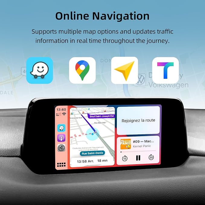 TK78-66-9U0C OEM Mazda Carplay Android Auto Retrofit Kit,Apple Carplay Adapter Compatible with MZD 2/3/6/CX3/CX5/CX9/MX5 2015-2020 Year Accessories
