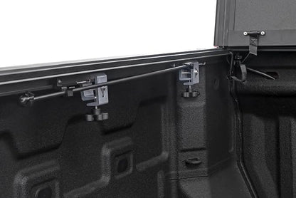 Rough Country Hard Tri-Fold Flip Up Truck Bed Cover for Chevy Colorado & GMC Canyon (2015-2024) - Fits 6' Bed, All-Weather, Flush Aluminum Panels