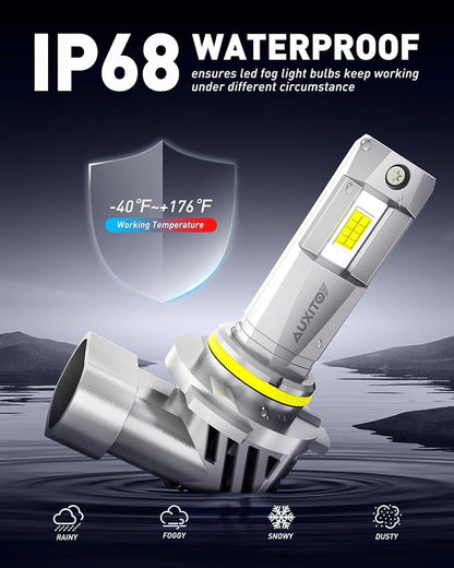 AUXITO 9005 9006 Bulbs, 88000LM Brighter Ultra-Bright, Plug N Play, Long Lifespan, No Flicker, 99% Compatibility, 4PCS