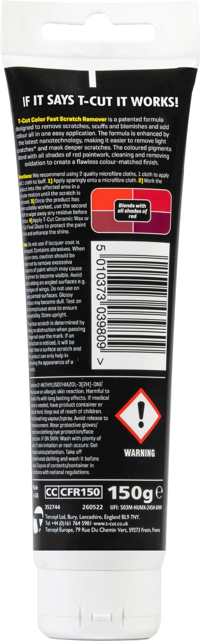 T-Cut Color Fast Scratch Remover & Paint Restorer, Red - Repairs Swirls & Scratches, Removes Oxidation, Restores Color & Enhances Shine, 5.3 oz