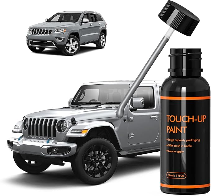 PSC/JSC Billet Silver Touch Up Paint for Jeep, DIY Car Paint Scratch Repair Kit, Automotive Paints, Quick & Easy Fix Scratch Repair for Grand Cherokee/Cherokee/Wrangler/Compass/Patriot