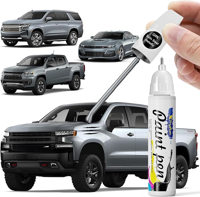 G9K/WA464C Satin Steel Metallic Touch Up Paint Compatible with Chevrolet, DIY Car Paint Scratch Repair, Quick & Easy Fix Automotive Scratch Repair for Chevy Silverado/Equinox/Trax/Tahoe