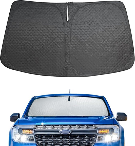 5 Layers Thick Car Windshield Sun Shade for Ford Maverick 2022-2024 2025 2026 Pickup Truck - Front Window Sunshade Sun Visor Accessories - Protector Vehicle Reflect UV Sun and Heat