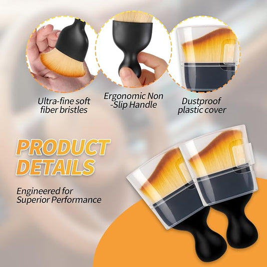 4PCS Car Interior Dust Brush,Soft Microfiber Bristles, Car Detailing Brush Cleaning Brush, Dust Brush Car Interior Cleaning Tool for Car Vents, Dashboards, and Home Use