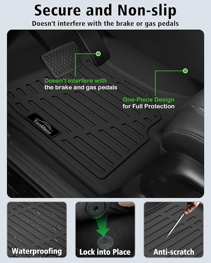 Floor Mats 1999-2006 for Chevy Silverado & GMC Sierra Crew Cab 1500 2500 2500HD 3500HD, 2007 Silverado GMC Sierra Classic Body, 2000-2006 Suburban/Yukon XL/Escalade ESV (2nd Row Bench Seat Only)
