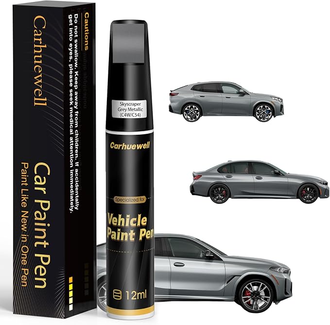 Skyscraper Grey Metallic(C4W/C54) Touch Up Paint Compatible with BMW, Exact Match Car Paint Pen Automotive Scratch Repair Remover Kit Quick & Easy Solution for Vehile Chips and Nicks