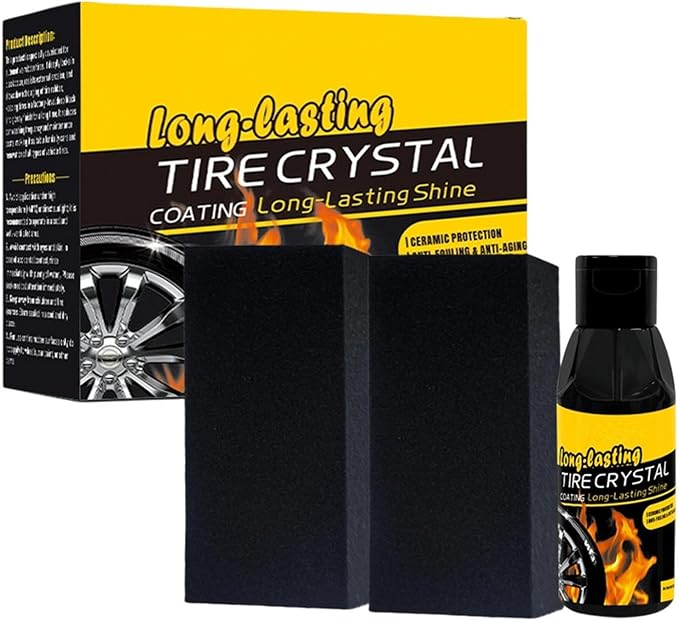 Tire Coating - 100ml Wheel Coating with Sponge | Quick Protective Long Lasting Tire Shine for SUV Looking Like New Truck Motorcycle Rv Long-Lasting Bright Luster Protection Blackening
