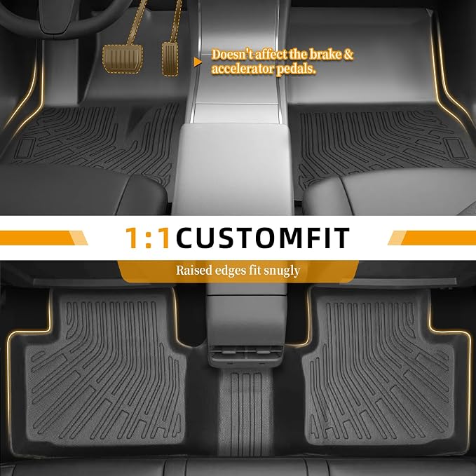 Floor Mats for Chevy Malibu 2013 2014 2015, Also for 2016 Chevrolet Malibu Limited, 8th gen Malibu Floor Mats for Malibu LS LT LTZ Eco, 1st & 2nd Row & Cargo Liner, TPE Anti-Slip Waterproof Duty