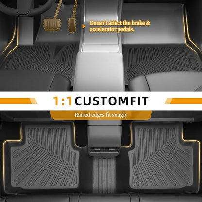 Floor Mats for Chevy Malibu 2013 2014 2015, Also for 2016 Chevrolet Malibu Limited, 8th gen Malibu Floor Mats for Malibu LS LT LTZ Eco, 1st & 2nd Row & Cargo Liner, TPE Anti-Slip Waterproof Duty