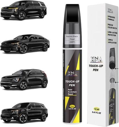 XNA Aurora Black Pearl(ABP) for KIA Touch Up Paint, 2 in 1 Car Scratch Remover with Pen Tip and Brush, Exact Color-Matched for Car Paint Scratch Repair, Quick & Easy Fix Chips and Nicks