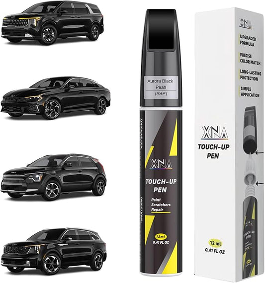 XNA Aurora Black Pearl(ABP) for KIA Touch Up Paint, 2 in 1 Car Scratch Remover with Pen Tip and Brush, Exact Color-Matched for Car Paint Scratch Repair, Quick & Easy Fix Chips and Nicks