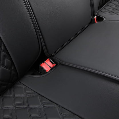 JOJOBAY Chevy Silverado Seat Covers,Leather Seat Covers for GMC Sierra,Custom Fit 2007-2026 1500 2500HD 3500HD Crew Double Extended Regular Cab,LT LZT RST(Rear Seat Covers,Black Blue)