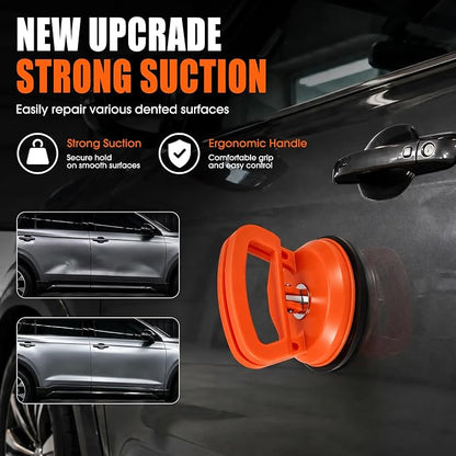 Car Dent Puller,Suction Cup Dent Puller,Dent Remover Tool for Car | 3-Pack Paintless Car Dent Remover Kit for Auto Body & Hail Damage,Glass/Tiles Lifting & Heavy Object Moving (Orange+Black)