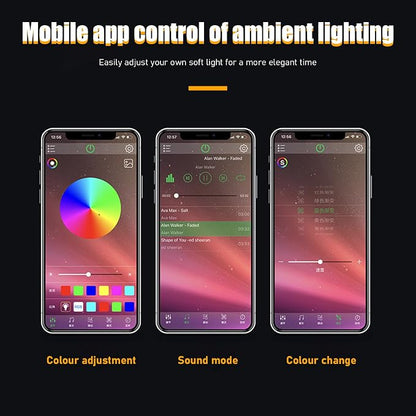 Car Led Interior Lights, RGB 72 LED Multicolor Auto Strip Light with Sound Active Function and APP Control, Under Dash Smart Lighting Kit with Charger, Car Accessories (USB)